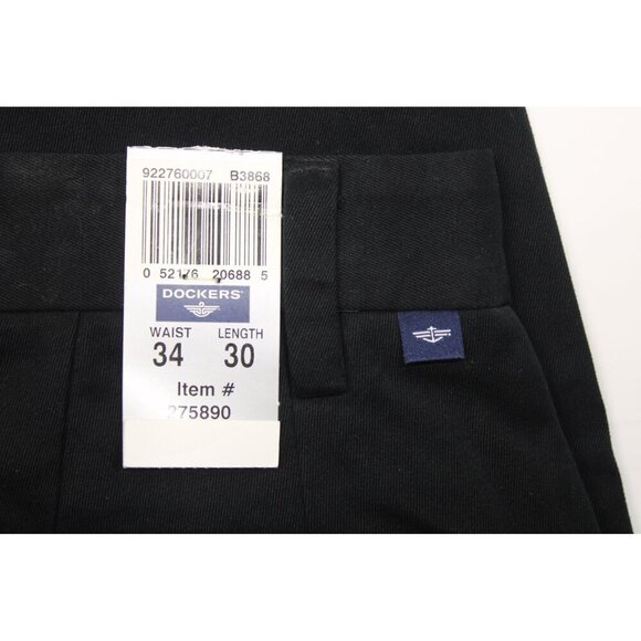 Dockers Men's Classic Fit Brushed Cotton Pant Flat Front Black Sz 34X30 NEW - Picture 7 of 13